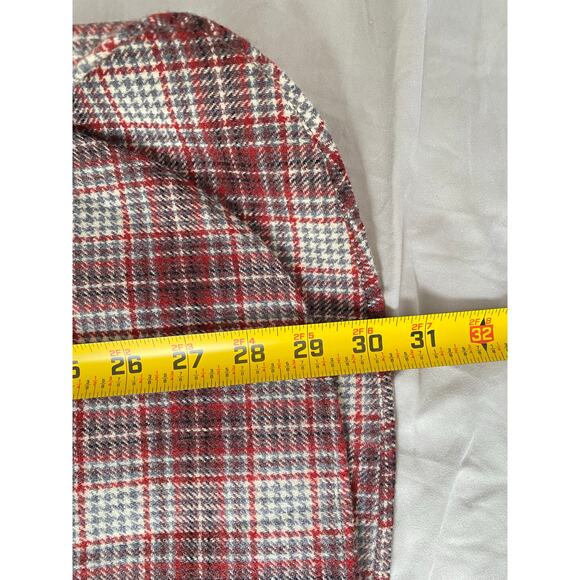 Pendleton High Grade Western Wear Wool Shirt M Red Gray Plaid Pearl Snap Vintage - Picture 8 of 9